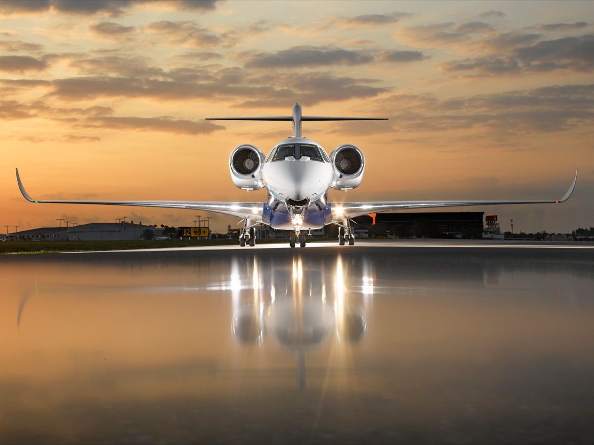 Citation X on the ramp at sunset